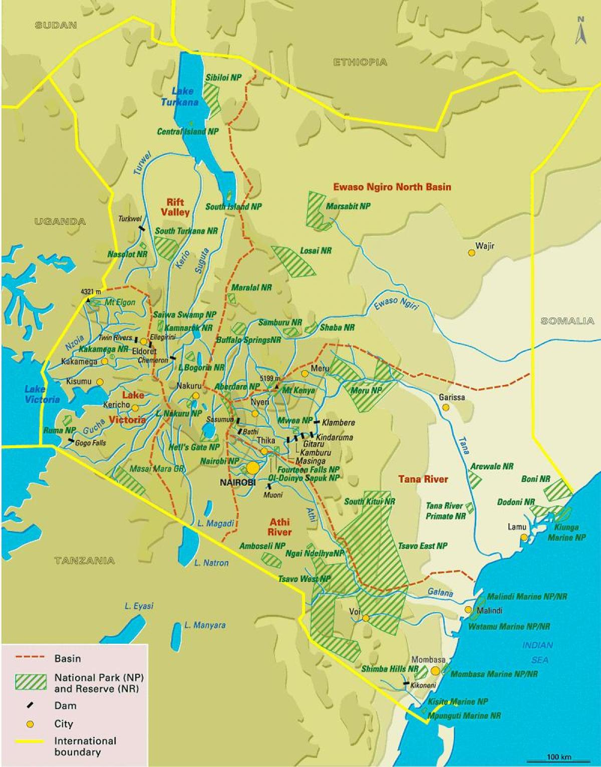 ನಕ್ಷೆ ಕೀನ್ಯಾ ಸಸ್ಯವರ್ಗದ
