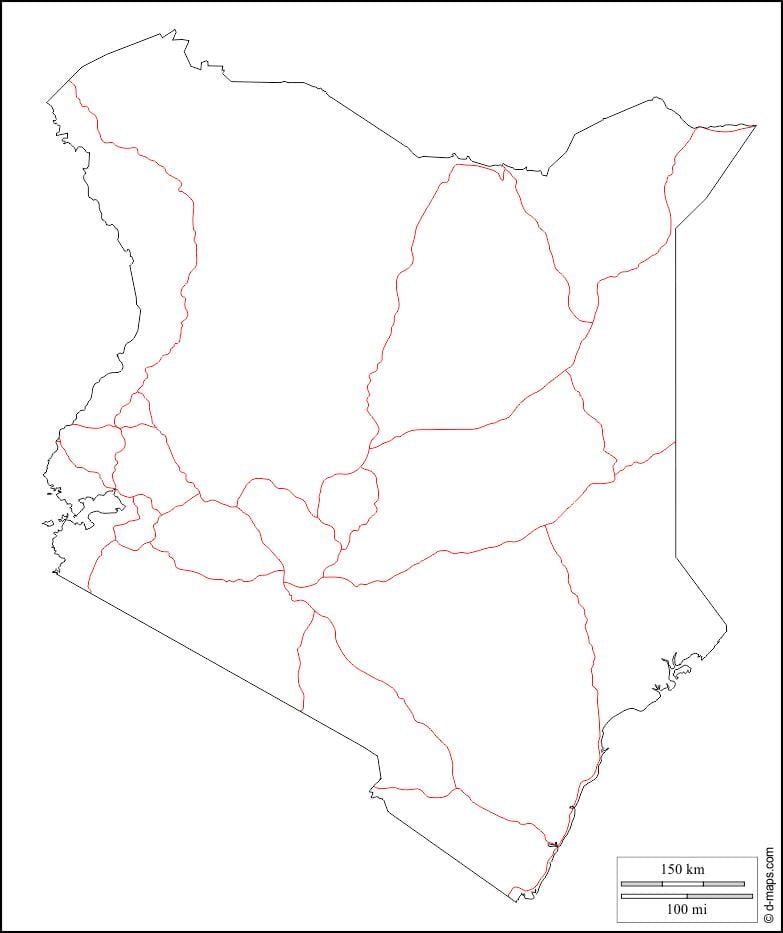 ಕೀನ್ಯಾ ಖಾಲಿ ನಕ್ಷೆ