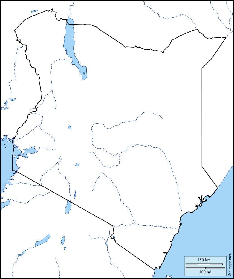 ನಕ್ಷೆಯ ಖಾಲಿ ನಕ್ಷೆ ಕೀನ್ಯಾ