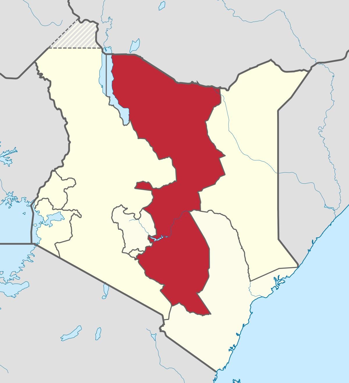 ನಕ್ಷೆ ಪೂರ್ವ ಪ್ರಾಂತ್ಯದ ಕೀನ್ಯಾ