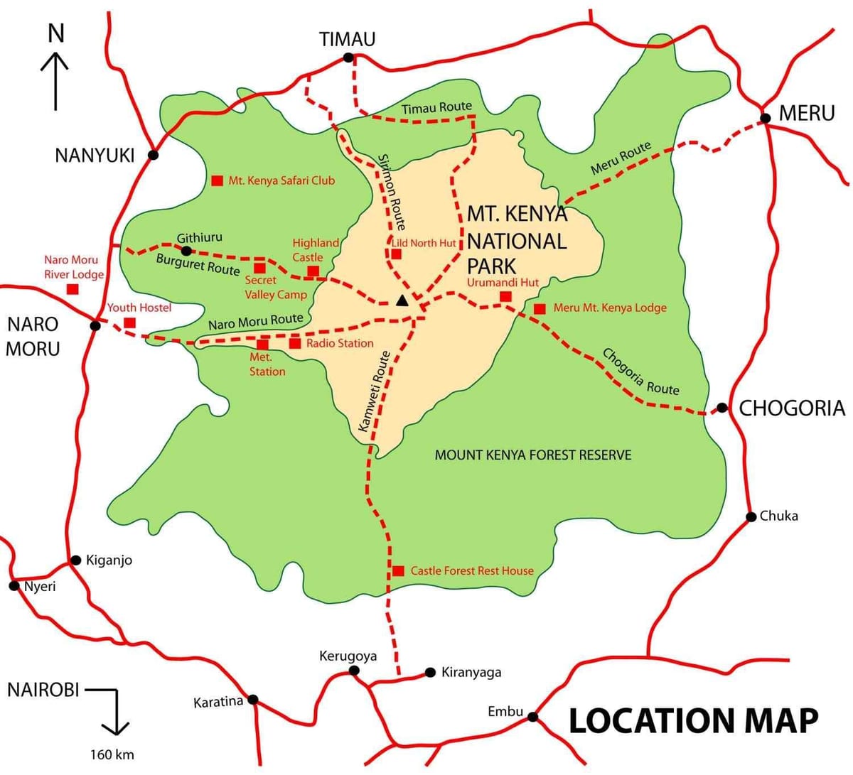 ನಕ್ಷೆ ಮೌಂಟ್ ಕೀನ್ಯಾ