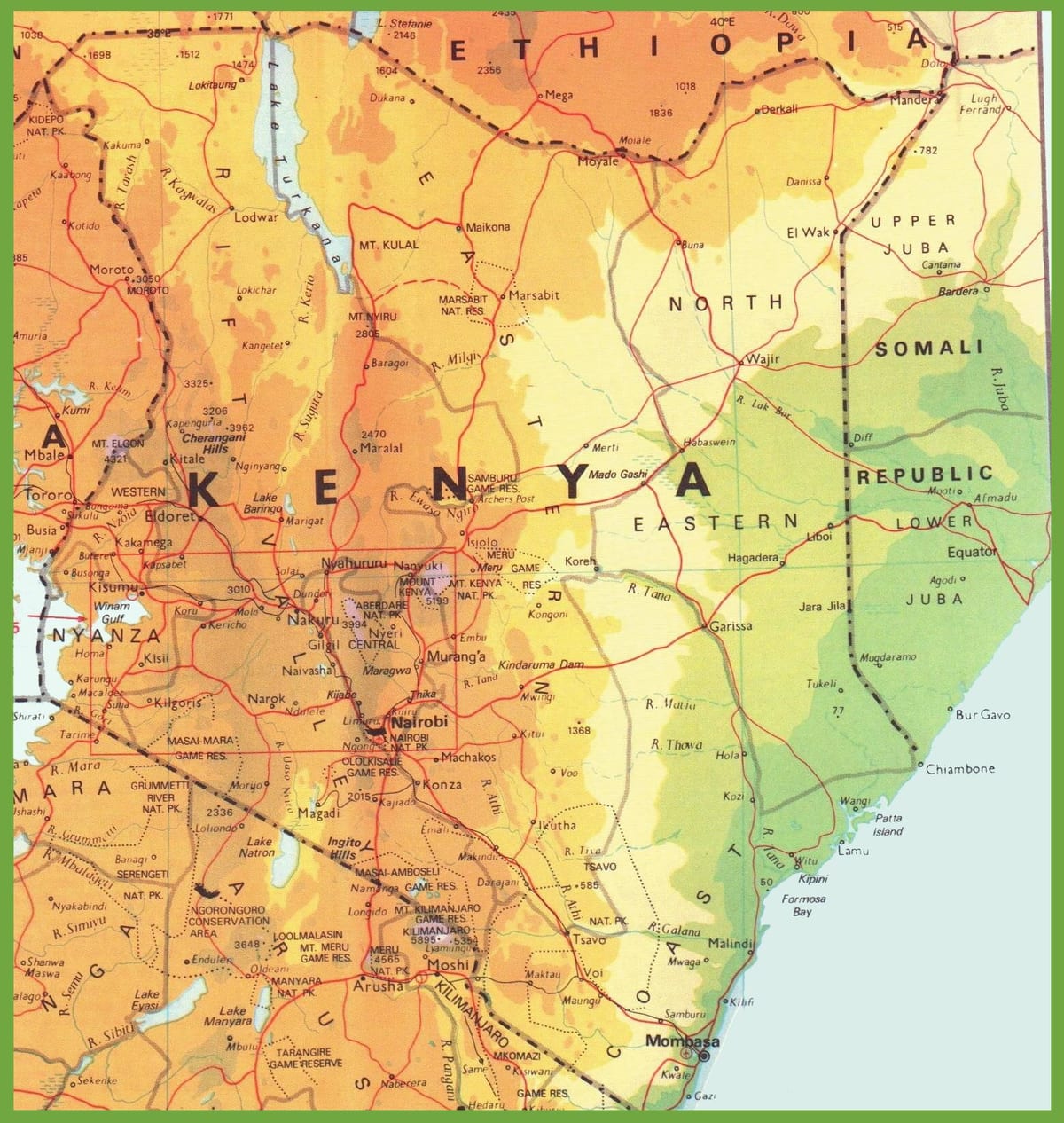 ಕೀನ್ಯಾ ರಸ್ತೆ ನೆಟ್ವರ್ಕ್ ನಕ್ಷೆ