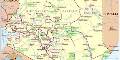 ಕೀನ್ಯಾ ರಸ್ತೆ ವಿವರವಾದ ನಕ್ಷೆ